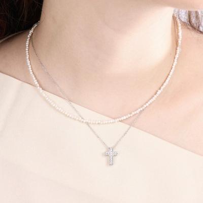 Sihoo Jewelry Lovely Cross Silver Necklace Ss029N 92.5 Silver Cross Necklace Sterling Silver Necklace Cubic Cross