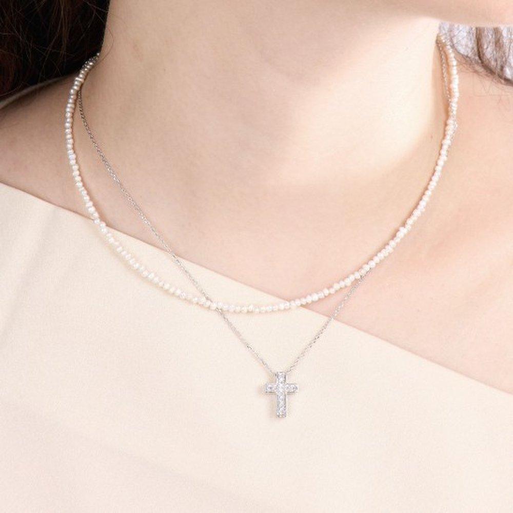 

Sihoo Jewelry Lovely Cross Silver Necklace Ss029N 92.5 Silver Cross Necklace Sterling Silver Necklace Cubic Cross Basic packaging
