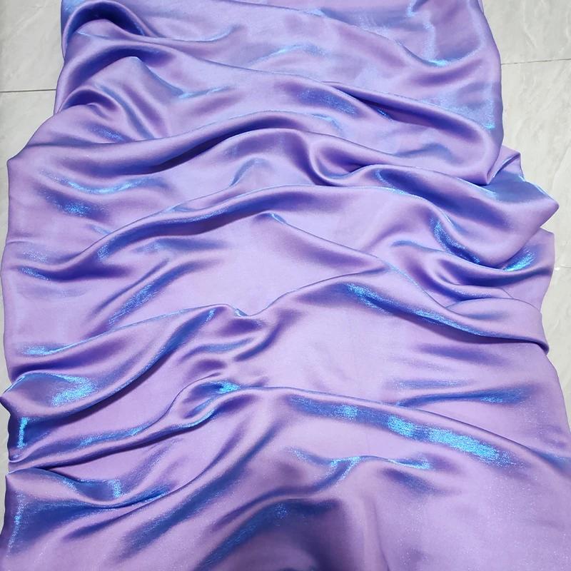 Wide 150cm 1Yard Mermaid Girl Gradient Color Fantasy Satin Fabric for Wedding Dress Hanfu Fashion Clothing Diy Sewing Cloth
