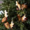 Weihnachtsdekorationen Eichhörnchen Anhänger Simulation Niedliches Eichhörnchen für Weihnachtsbaum Puppe Kleiner Anhänger Weihnachten Garten Hängedekor