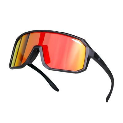 Polarized Sunglasses for Cycling and Sports Prescription Lens Compatible Inner UV Large Lenses for and Black Frame X Red Lenses [Gorix] [Polarized