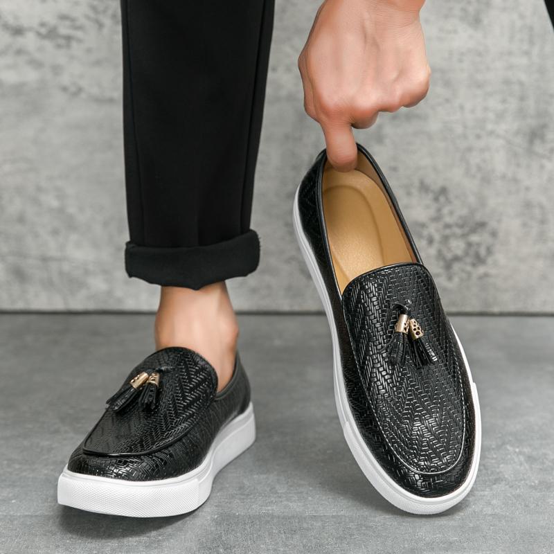 Loafers Mens Dress Shoes Luxury Brand Flat Shoes Business Office Casual Shoes Men Lightweight Leather Driving Loafer Moccasins