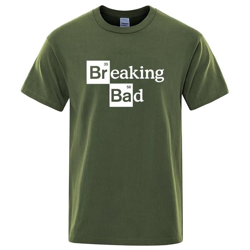 Cotton Tee Men's T-shirt High Quality Cotton Blend O Neck Heisenberg Men T-shirt Short Sleeve Casual Breaking Bad Print T Shirt for Men