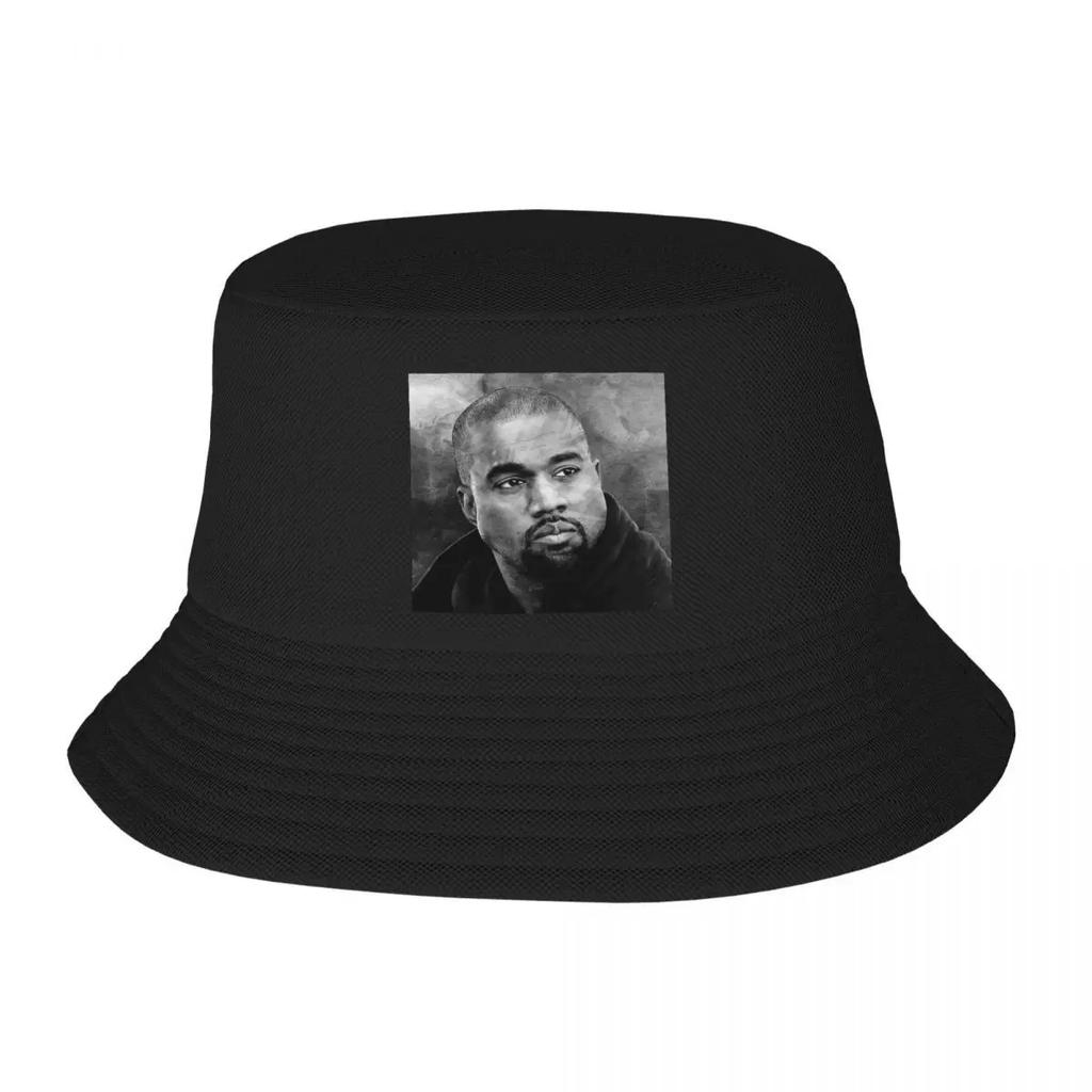 Custom Popular Singer Kanye West Bucket Hat WomenUnisex Outdoor Sun Summer Fishing Cap