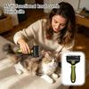 Pet Grooming Dematting Comb with Stainless Steel Blades and Ergonomic Handle for Removing Mats and Tangles from Fur and Coat