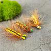 Combo 3pcs/Set Floating Foam Caterpillar Fly Fishing Lures Hook#6 Hand-Tied Realistic Terrestrial Flies for Trout Bass Panfish