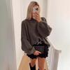 2025 Spring/Autumn European & American Women's Chic Round Neck Thin Knit Sweater