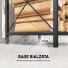 2-Level Metal Firewood Rack with Raised Base, 34x30x80 cm, Black
