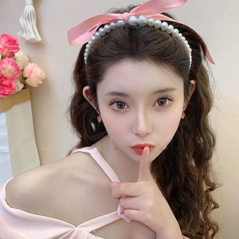 Pearl Bow Headband Non-slip Hair Band Women's Daily Versatile Hair Accessories Party And Shopping Hair Accessories