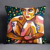 Painted Characters Collection Home Decor Pillowcases Square   Office Furnishings