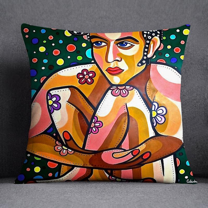 Painted Characters Collection Home Decor Pillowcases Square   Office Furnishings