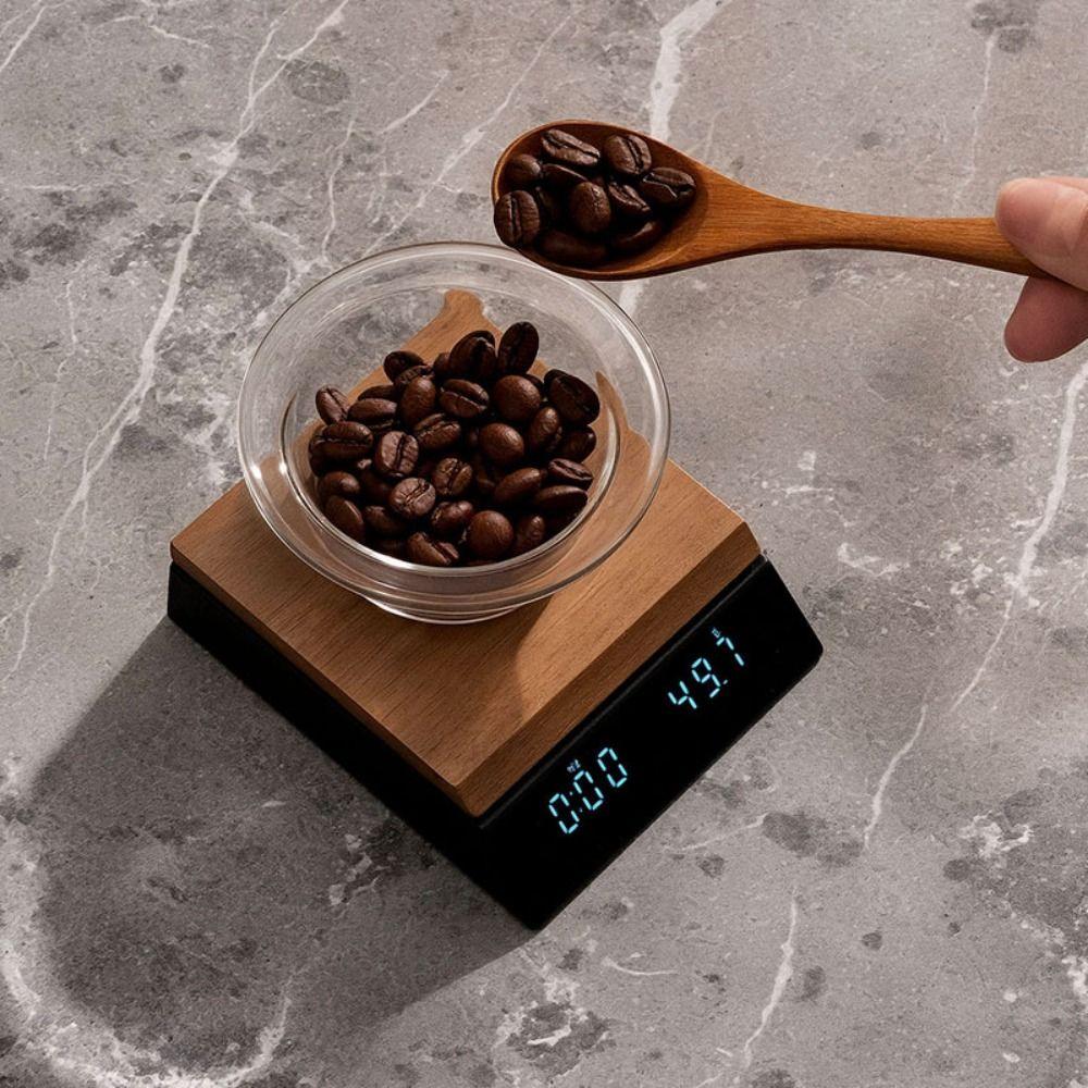 Walnut Wood Mini Wooden Tea Scale Type-c Precision Tea Scale Electronic Tea Scale Office Use