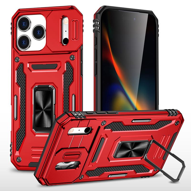 Applicable to Apple 17promax customer will push the window mobile phone case anti-drop two-in-one metal bracket car magnetic attraction