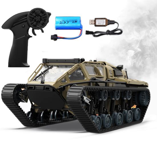 2.4GHz Remote Control Tank with LED Light Rechargeable RC Drift Stunt Car