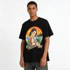 Summer Vacation Style Retro Tattoo Girl Graphic Beach Casual T-Shirt Pure Cotton T-shirt