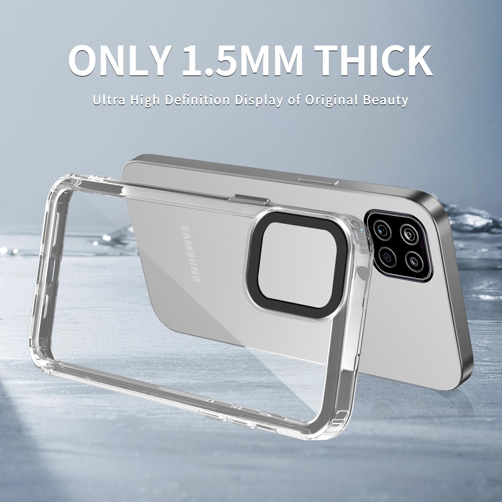 

For Samsung Galaxy M53 5G Case Ant-drop PC+TPU Clear Phone Cover Transparent Black