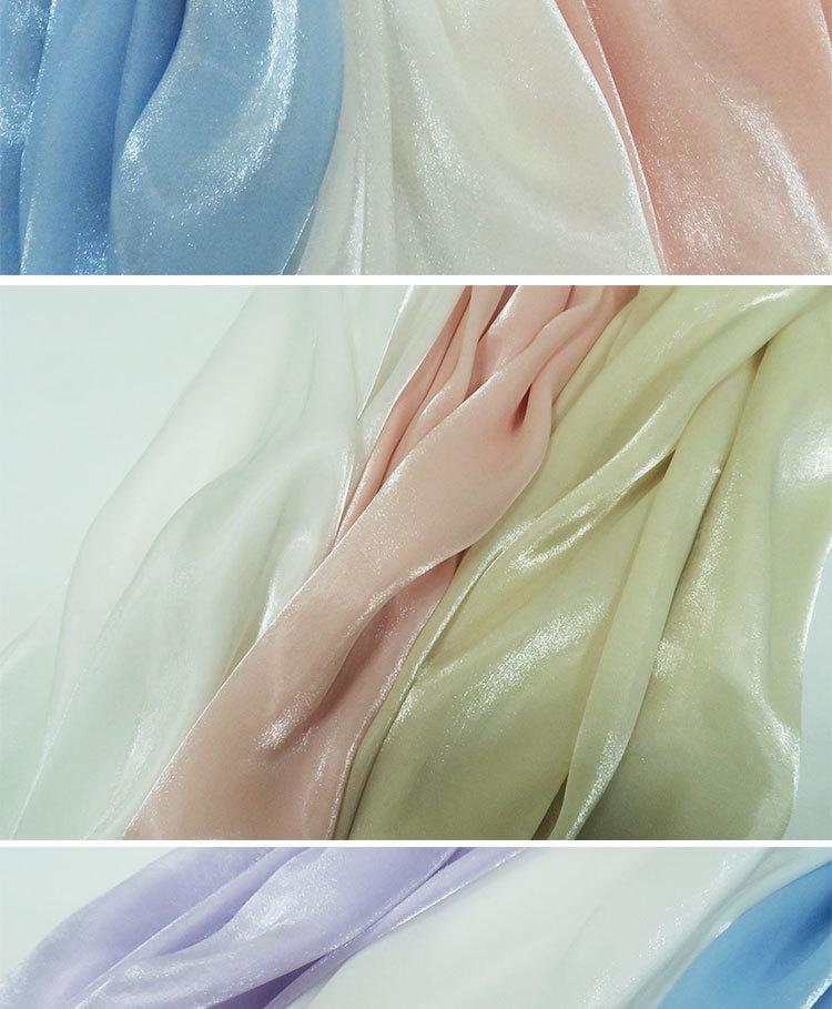 Material Brocart Iridescent din Mătase de Jad Satin Organza pentru Ruqun Hanfu