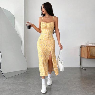 Women's Fresh and Sweet Style Dress Spring and Summer New Fashion Age-reducing Floral Mid-length Skirt