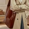 Luxury Genuine Leather Bucket Tote Bag for Women Vintage Minimalist Large Shoulder Purse Office Commuter Shopper Handbag