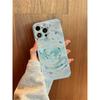 Cute Ocean Fish Phone Case, Aesthetic Blue Sea Wave Pattern Hard Protective Cover For iPhone