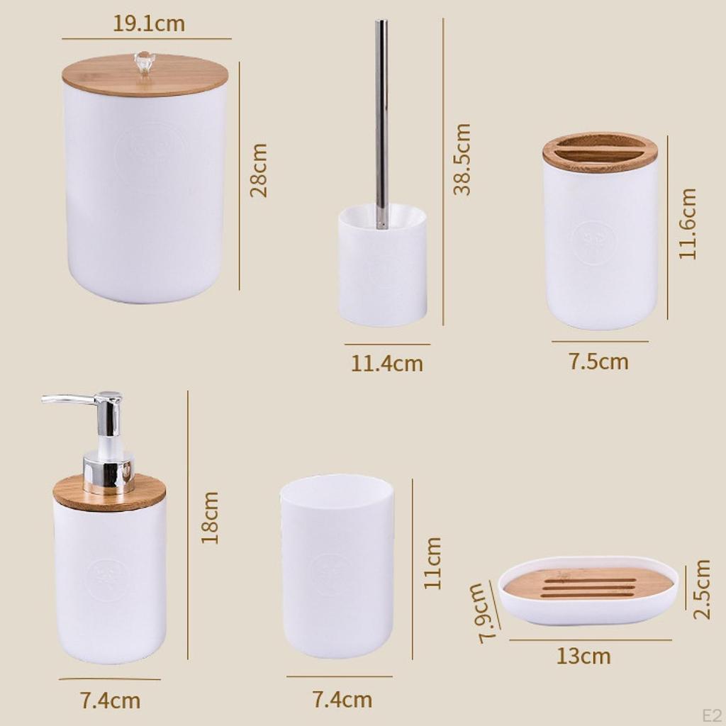 6-teiliges Badezimmerzubehör Einzelspülset in SHURNY SPENDER SPENDER SUNS