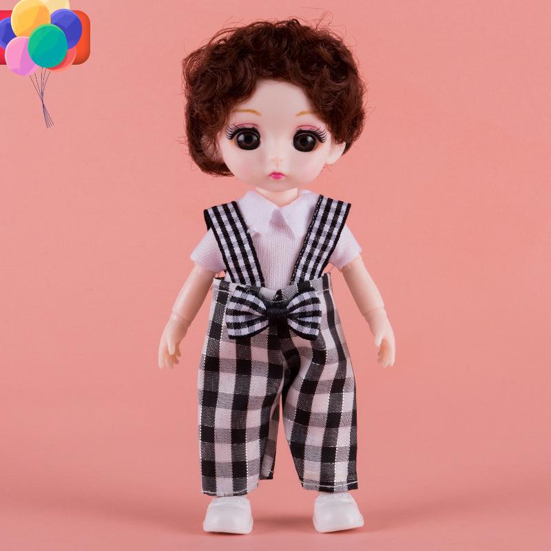 17CM Mini Bevegelig 13 Leddet Dukke Jenter Leketøy 3D Store øyne BJD Princess Full Drakter Kjoler Samling Barnedukkegave