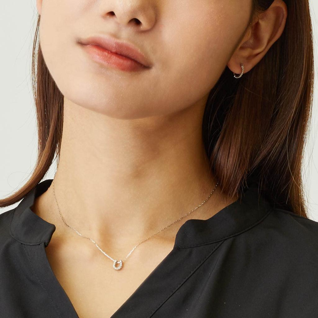 Diamond Horseshoe Necklace PT900 Platinum PLATINUM Collection [Lara Christie] 0.03ct Lp71-0013-pt
