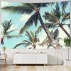 Beautiful Sea Scenery Tapestry Sea Vintage Beach Seascape Palm Tree Tapestry Wall Hanging Tapestries Boho Bedroom Wall Rug Premium Quality