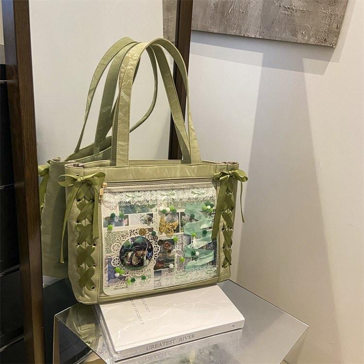 Tie Bow Itabag Large Capacity Single Shoulder Underarm Bag Cartoon Women Gift