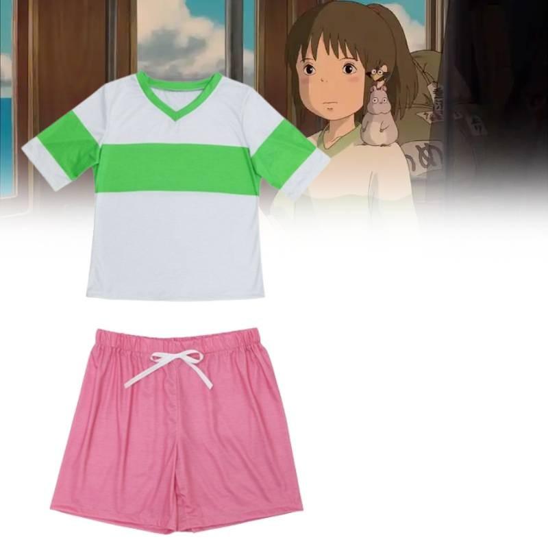 Ogino Spirited Away Chihiro Cosplay Costumes Set Halloween Performance Stage
