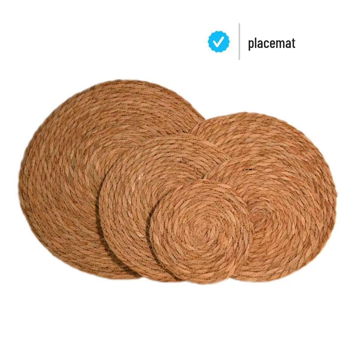 

Плетёные вручную термостойкие подставки из рогоза: Нескользящие подставки для запеканок и чая 30cm