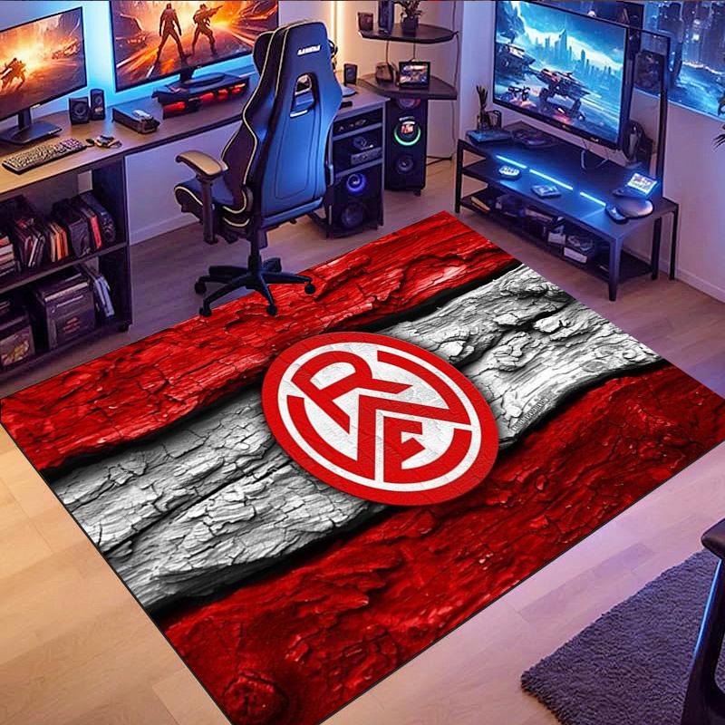 Remo FC Red Black Crack Wood Shield Logo Print Area Rug Brazilian Soccer Floor Carpet Football Fan Living Room Bedroom Home Decor Mat