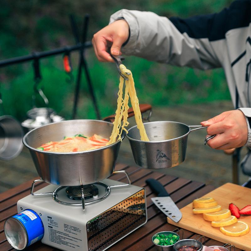 Large Stackable Stainless Steel Camping Snow Bowl for Cooking Rice