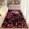 Colorful Peacock Pattern Carpet with Vibrant Tail Feathers for Home Decor Suitable for Use As an Anti-slip for Living Room Bedroom Sofas