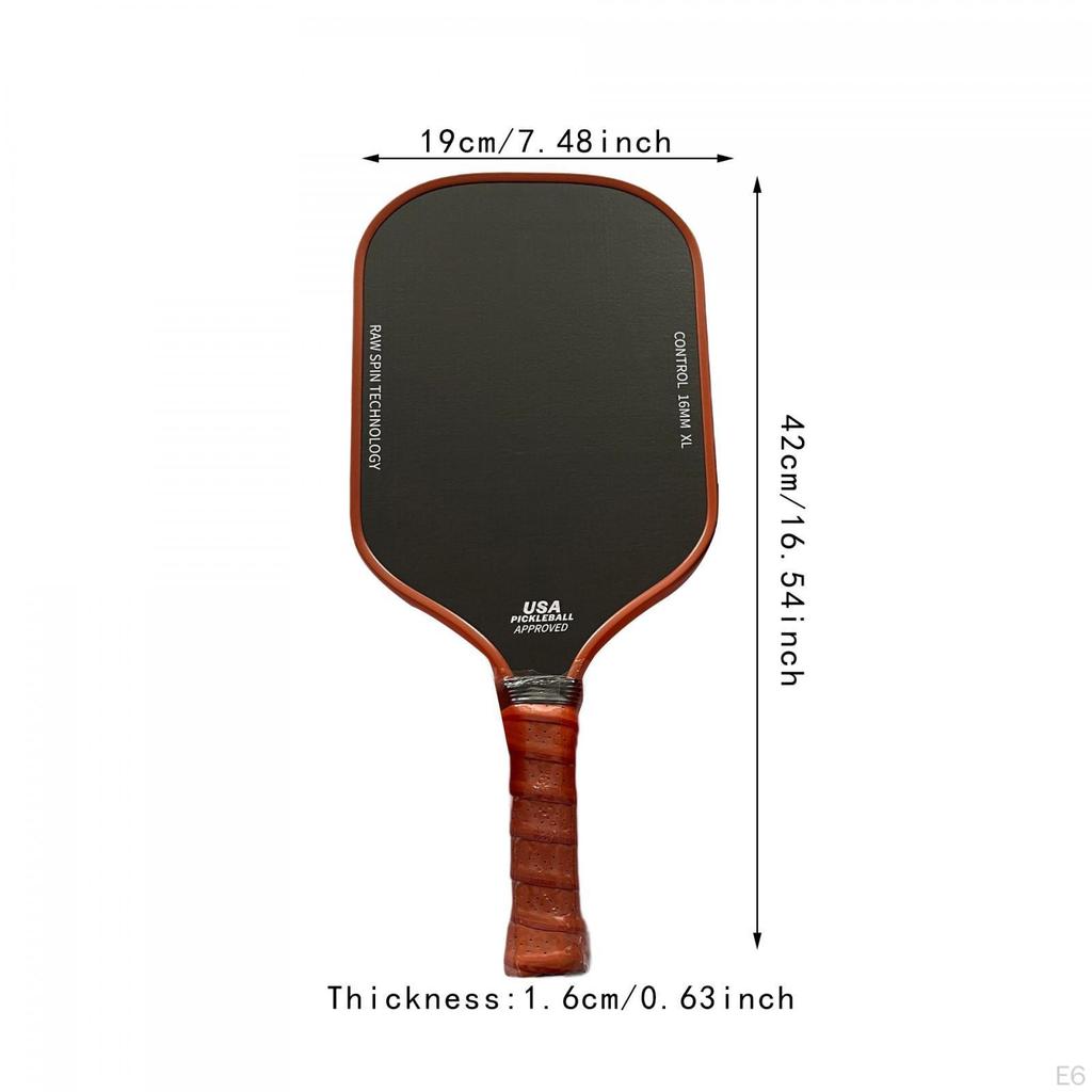 Pickleball Paddle Practical 16mm Carbon Fiber for Consistency Control Adults Style A