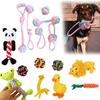 Kit de 6x Brinquedos de Corda para Cães Resistentes e Duráveis Nó de Mastigar Bola Pet Filhote Urso Brinquedo de Algodão Atacado