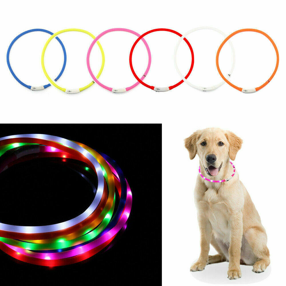 USB wiederaufladbare blinkende Nacht-Hundehalsbänder, leuchtendes Haustierhalsband, LED-Licht, USB-Hundehalsband, leuchtendes Teddy-Blitzhalsband, Haustier