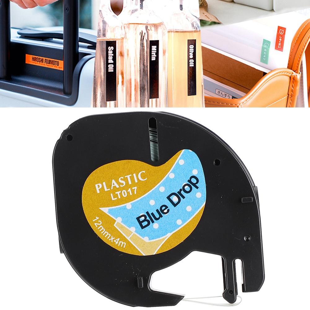 Thermal Paper Label Tape Cute Labeling Ribbon Sticker Blue Drop Type for Dymo 12mm