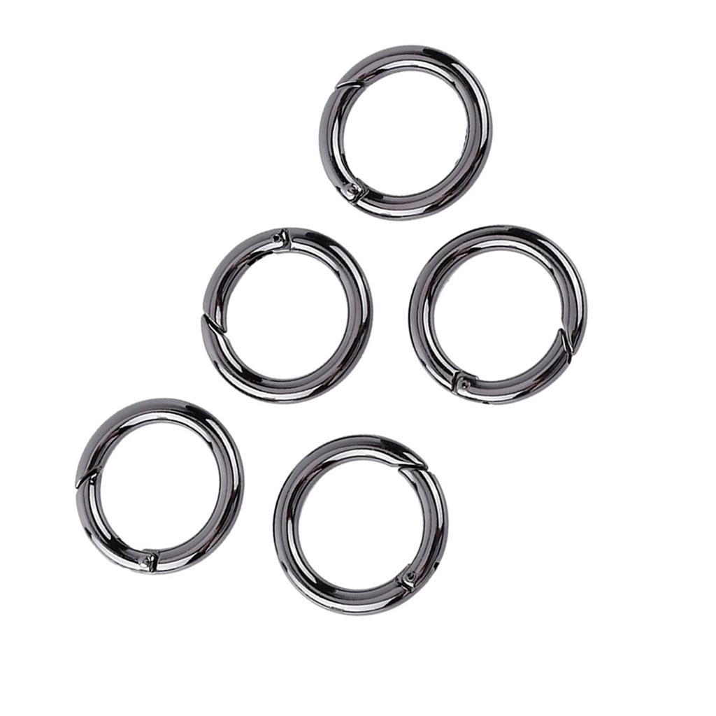 5 Pack Zinc Alloy Round Snap Hooks, Hook Key Chain Clips, Secure Locking Buckle for Key Tool Attachment