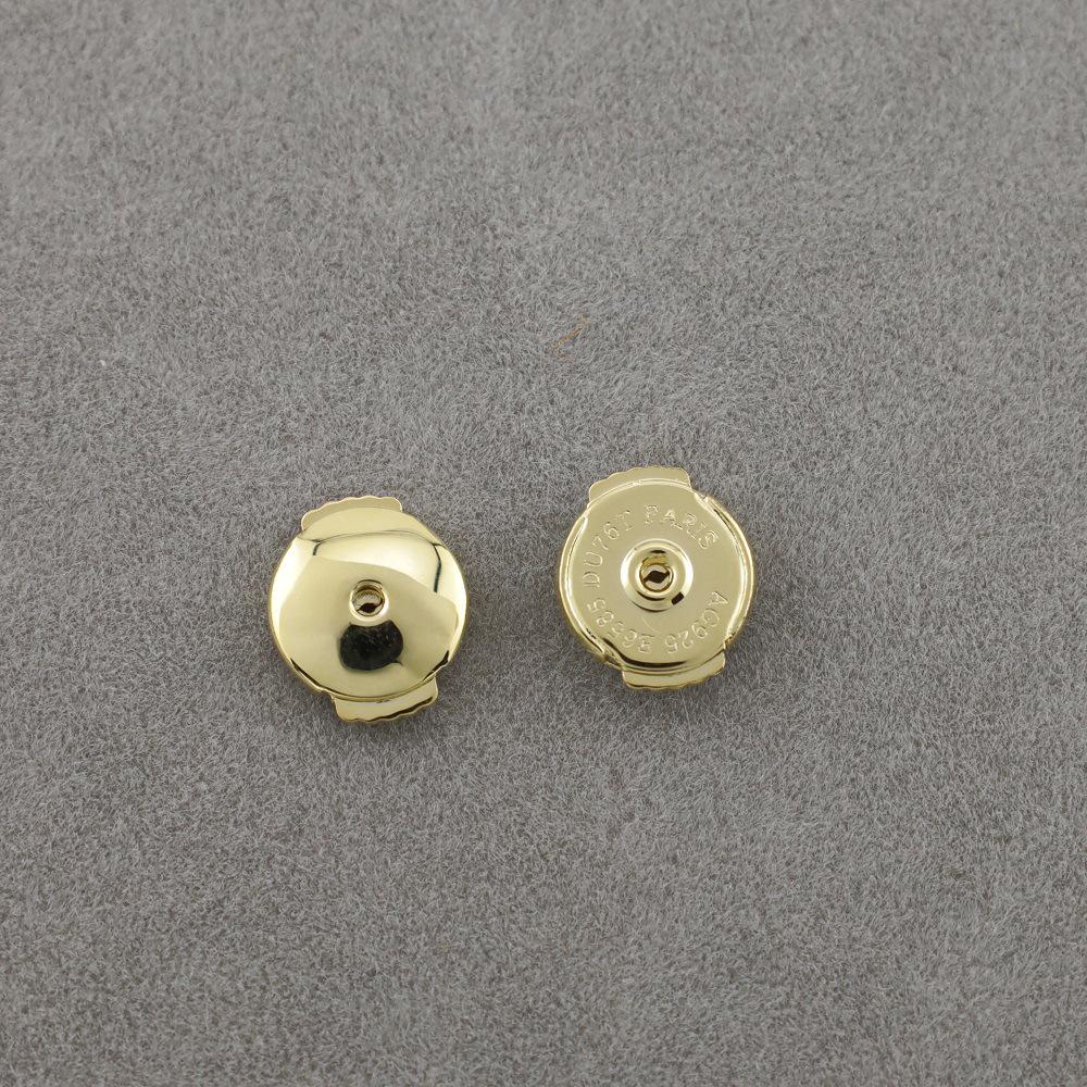 925 Sterling Silver Flying Saucer Four-Leaf Clover Earring Backs золотой