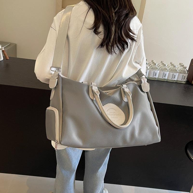 Large capacity handbag travel bag solid color unisex outdoor travel backpack minimalist sports dry wet separation gym bag