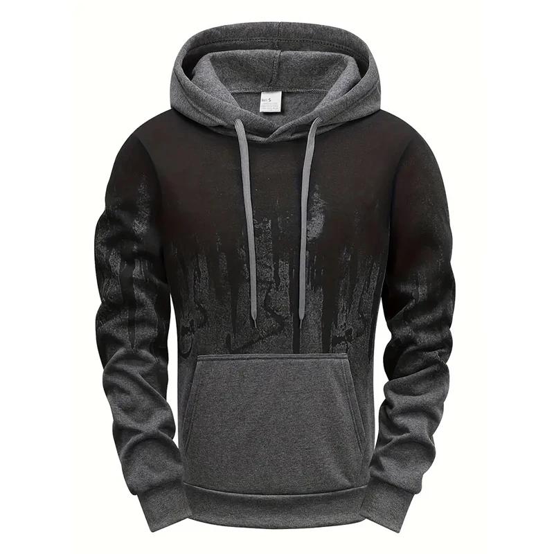 Men Splatter Hoodies Fall Winter Streetwear Outdoor Casual Sports Hooded Sweatshirt Comfort Budget Athleisure Men's Clothes