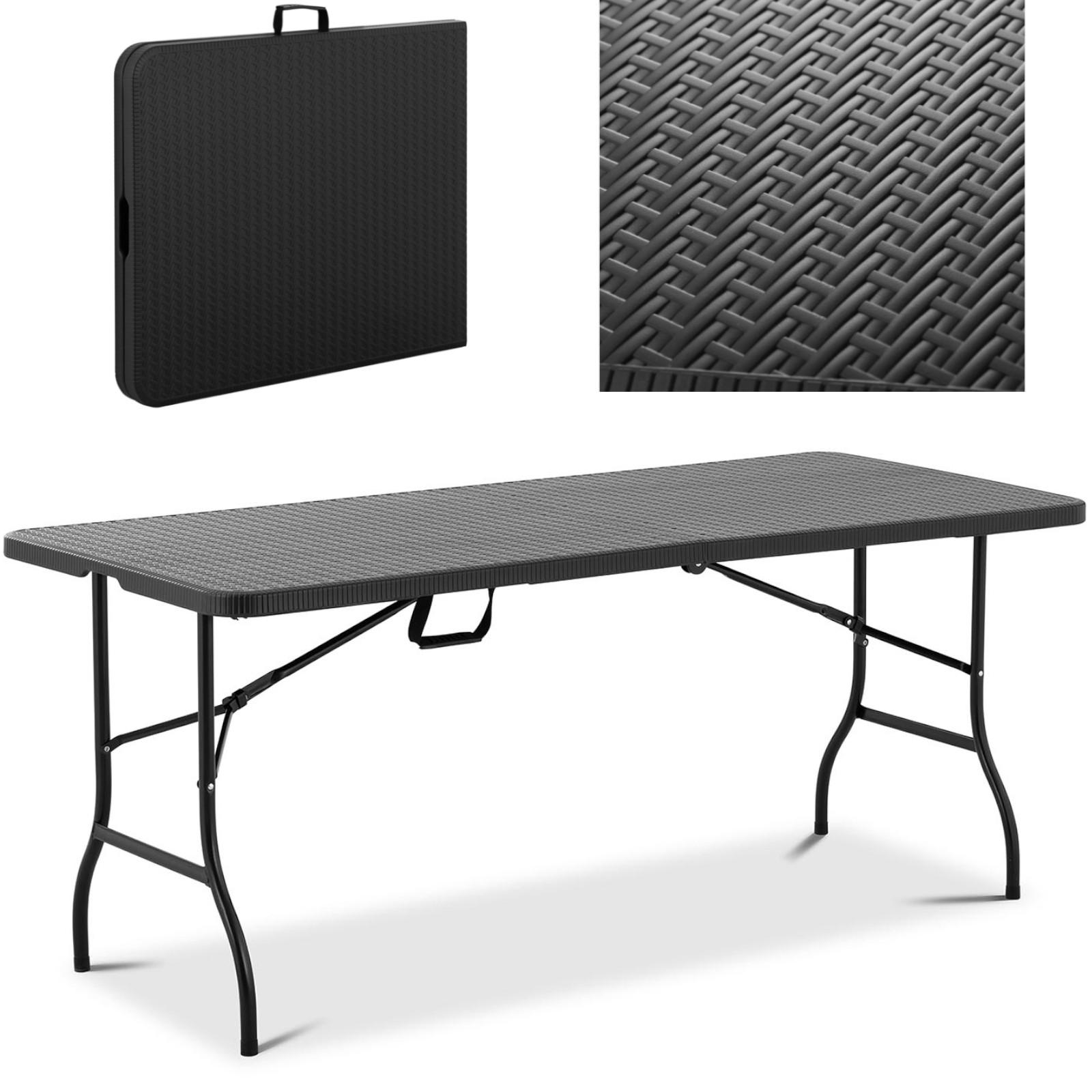 Tavolo da catering da giardino pieghevole fino a 150 kg 1830 x 750 x 740 mm nero