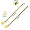 10Pcs/Set Straw Spoon Portable Black Tea Scoop Reusable Colored Stainless Steel Straws Colorful Dinnerware Set For Bar Party