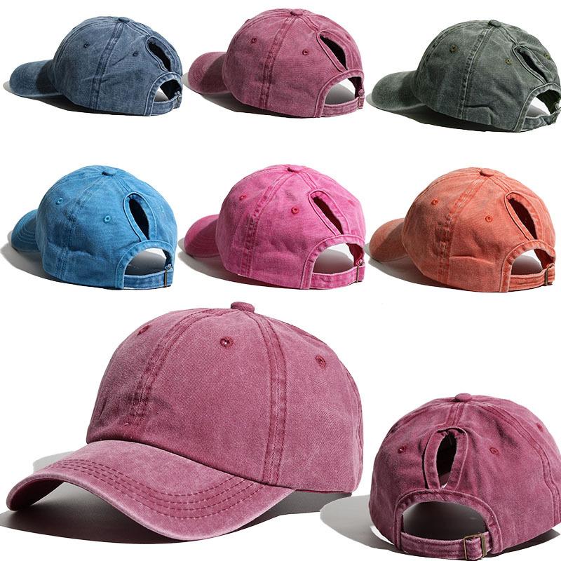 A women's baseball cap that can tie hair in a ponytail, available in multiple colors, and a duckbill cap for outdoor sports and
