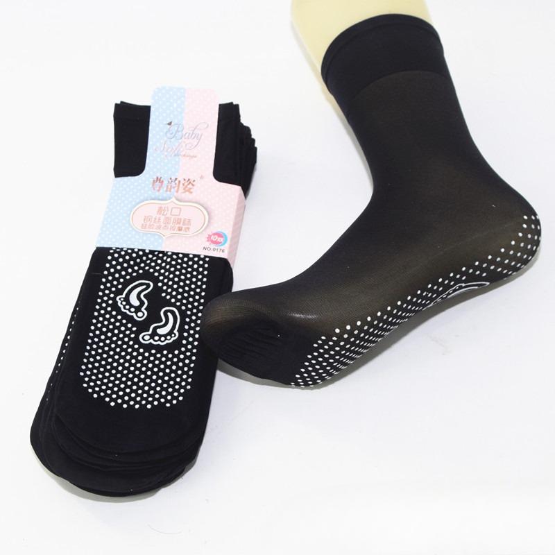 10 Pairs of Women's Massage Short Silk Stockings In Thin Style for Spring and Summer, with Adhesive and Anti-slip Function