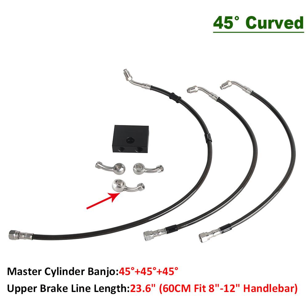 45° 180° 0° Motorcycle Cylinder Banjo Motorcycle Brake Hose Hydraulic Line Cable For Harley Dyna Fat Bob FXDF Low Rider FXDL ABS