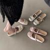 2024 summer new bow Mary Jane cool slippers French thick bottom inner heightening bag head half slippers women's outer wear