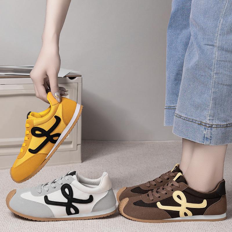 Dexun Shoes Women's 2025 New Autumn Thick-soled Sneakers Breathable Mesh Soft-soled Sports Shoes