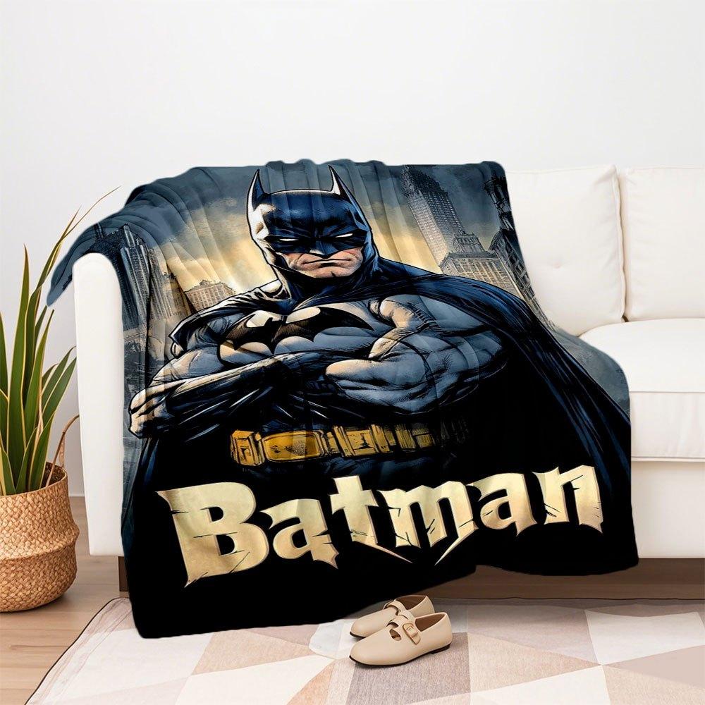 Batman Poster Wall Art DecorBlanket Flannel Throw Blanket for Sofa, Bed, Travel, Camping, Office